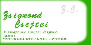 zsigmond csejtei business card